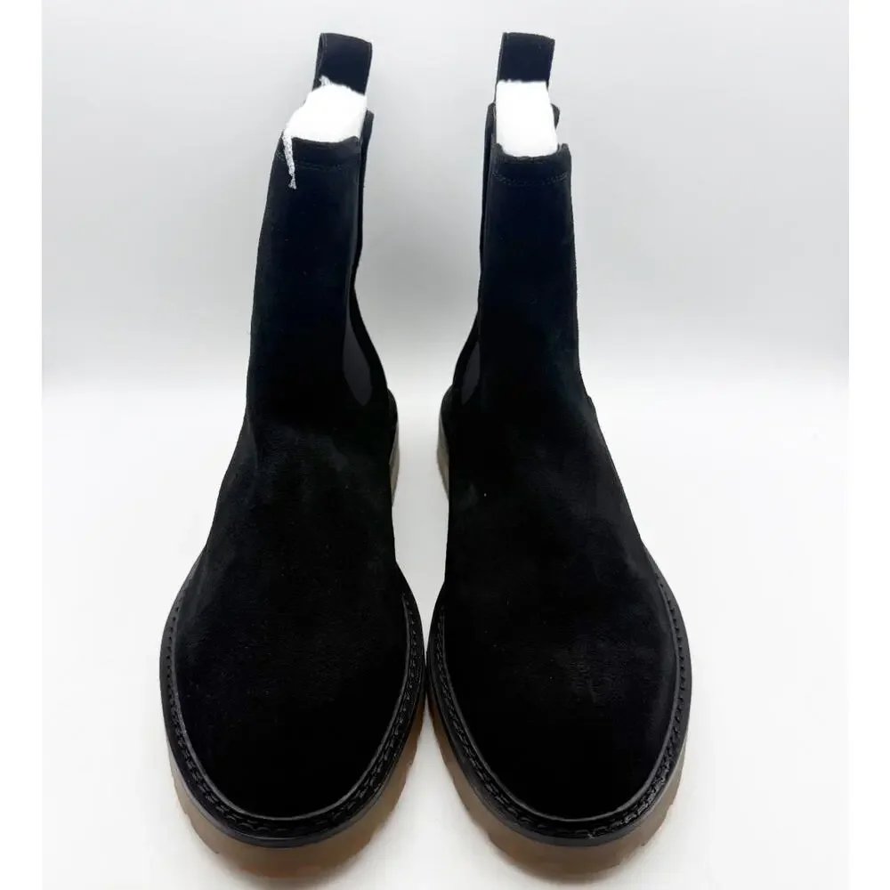 Saint Morta Men's Chunky Chelsea Boots Size 12 EU 46 Black Suede Gum NIB